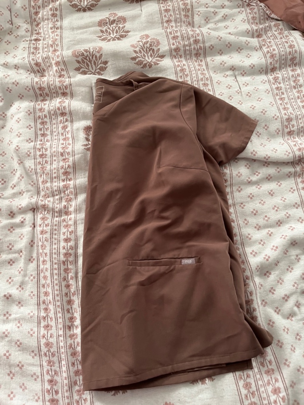 Taupe figs Scrub Top